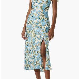 Floral Blue and Green Women's Dress